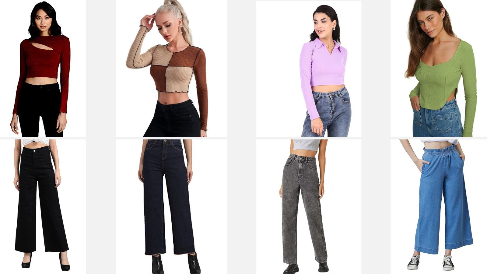 Pairing Cropped Tops with Flared Jeans